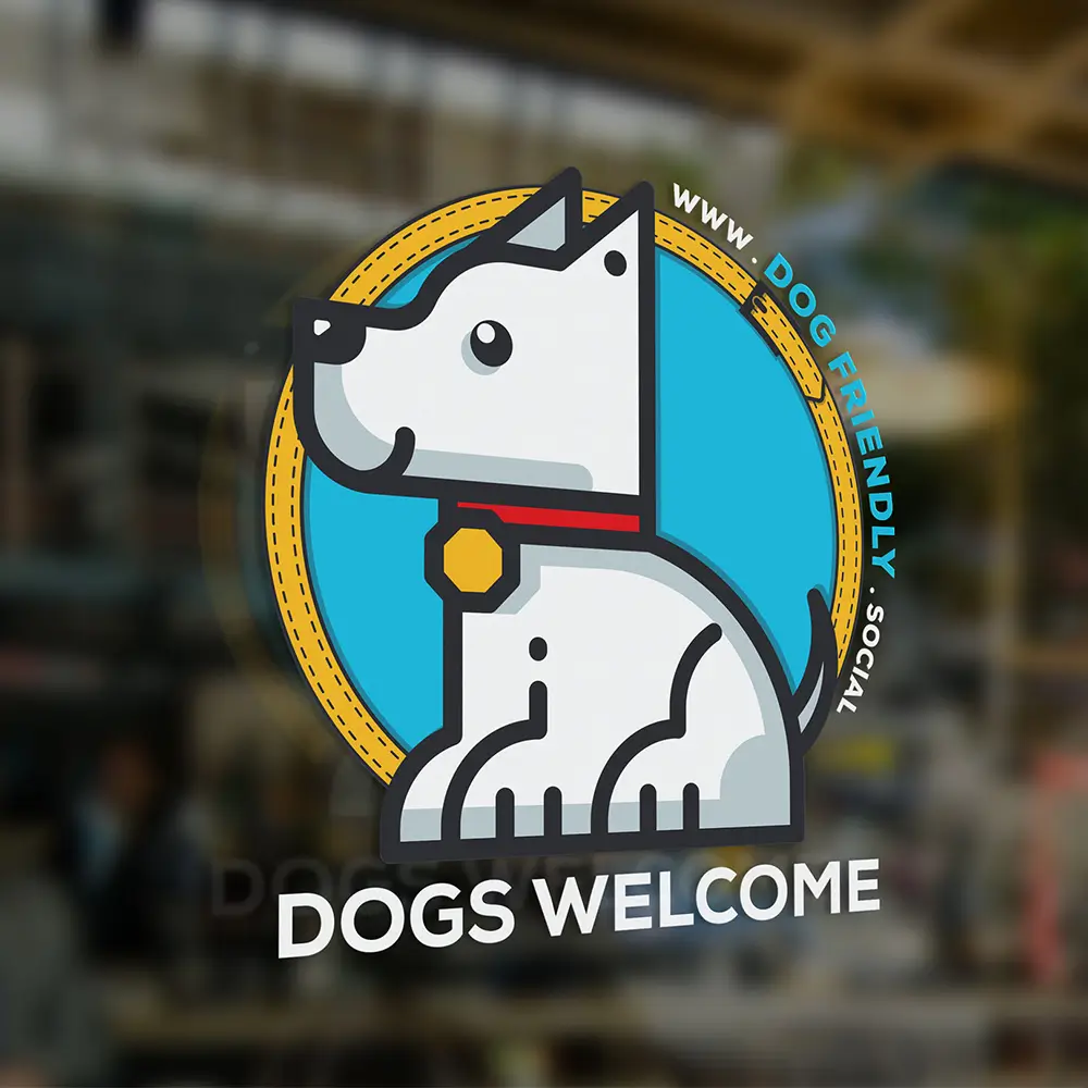 Dogs Welcome - Dog Friendly Social Window Sticker